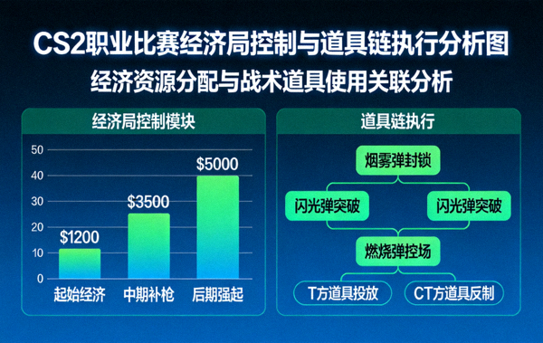 CS2职业比赛经济局控制与道具链执行分析图
