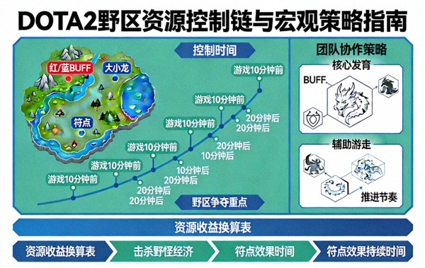 DOTA2野区资源控制链与宏观策略指南分析图